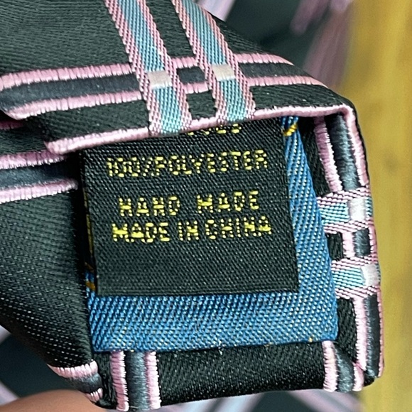 Alexander Julian Colours black and pink neck tie - Picture 3 of 3